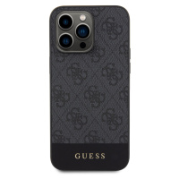 Guess PU 4G Stripe MagSafe Zadní Kryt pro iPhone 15 Pro Max Black