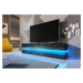 Vivaldi TV stolek Fly s LED osvětlením 140 cm černý mat/černý lesk