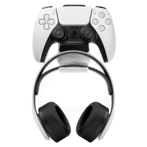 FIXED Závěsný nabíjecí dok pro ovladač DualSense PlayStation 5 s hákem pro sluchátka, černo-bílý