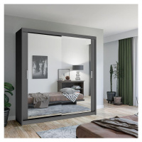 Skříň Lux 203 šedý+2 x zrcadlo