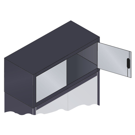 C+P Nástavná skříň s otočnými dveřmi ACURADO, v x š x h 500 x 1200 x 500 mm, černošedá / bílá hl