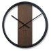 Hnědé dřevěné nástěnné hodiny o průměru 50cm