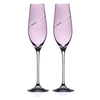 Diamante sklenice na šampaňské Silhouette City Pink s kamínky Swarovski 210 ml 2KS