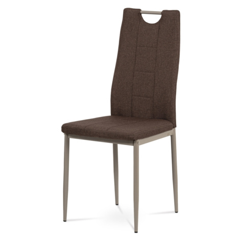Jídelní židle TONOTA, hnědá látka/kov cappuccino Autronic