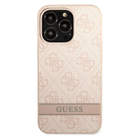 Zadní kryt Guess PU 4G Stripe pro Apple iPhone 13 Pro, růžová