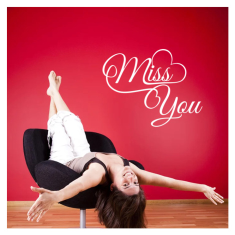 Samolepka na zeď: nápis Miss You - 90x70 cm