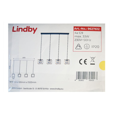 Lindby Lindby - Lustr na lanku JOSIPA 4xG9/33W/230V