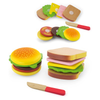 Viga Toys Dřevěný hamburger a sendvič Viga