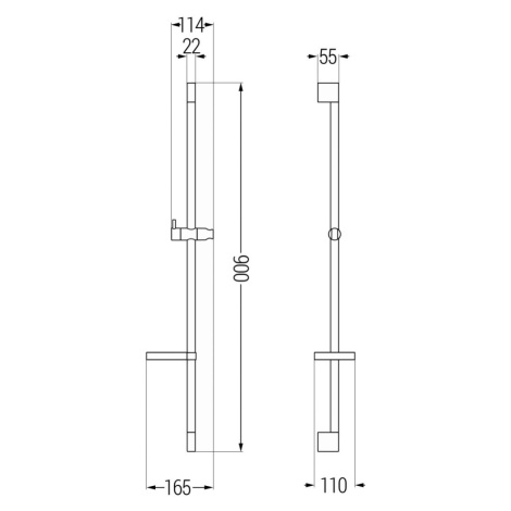 MEXEN DS Posuvný držák sprchy s mýdlenkou, 90 cm, černá 79383-70