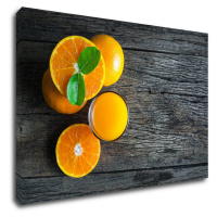Impresi Obraz Pomeranče na šedém pozadí - 90 x 60 cm