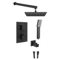 LATUS podomítkový sprchový set s termostatickou baterií, box, 2 výstupy, černá mat 1102-62B-21