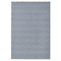 Modrý venkovní koberec NORTHRUGS Karo, 140 x 200 cm