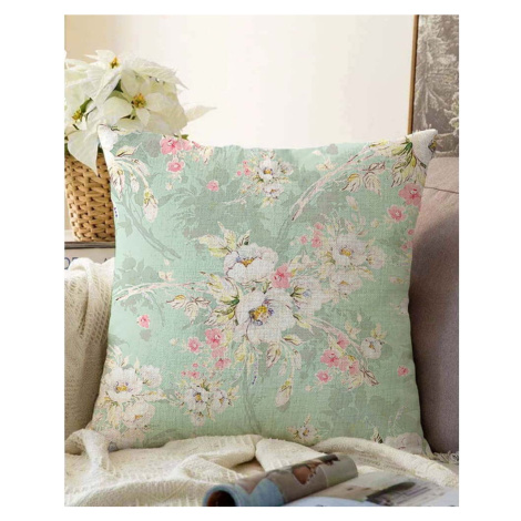 Zelený povlak na polštář s příměsí bavlny Minimalist Cushion Covers Blossom, 55 x 55 cm