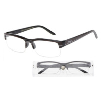 Brýle čtecí +3.50 černé s pruhy a pouzdrem