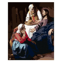 Diamondi - KRISTUS U MARIE A MARTY (J. VERMEER), 40x50 cm, bez rámu a bez vypnutí plátna