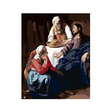 Diamondi - KRISTUS U MARIE A MARTY (J. VERMEER), 40x50 cm, bez rámu a bez vypnutí plátna