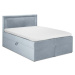 Světle modrá boxspring postel s úložným prostorem 180x200 cm Yucca – Mazzini Beds