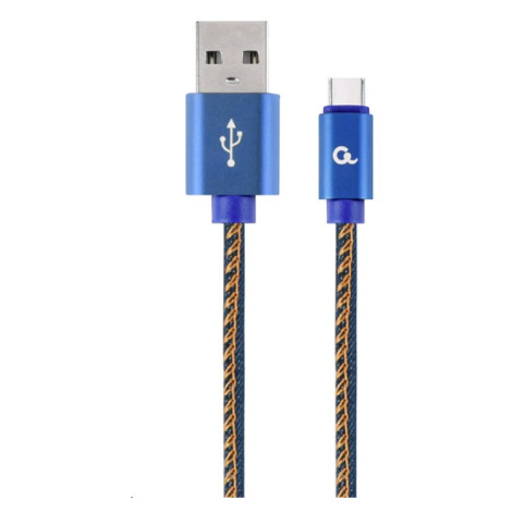 Kabel CABLEXPERT CC-USB2J-AMCM-1M-BL USB 2.0 AM na Type-C kabel (AM/CM), 1m, opletený, jeans, bl GEMBIRD