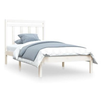 Rám postele bílý masivní dřevo 100 × 200 cm, 3105241