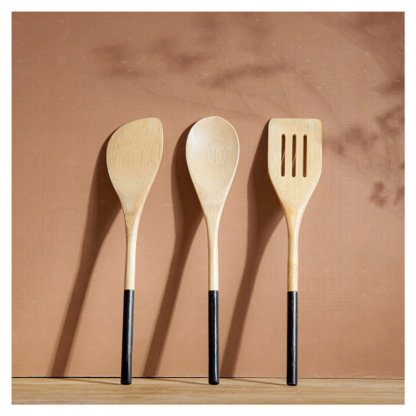 Set 3 kusů kuchyňských vařeček BAMBOO z bambusu - černá 806587 HOMLA