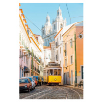 Fotografie Yellow tram on the narrow street, Alexander Spatari, 26.7 × 40 cm