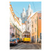 Fotografie Yellow tram on the narrow street, Alexander Spatari, 26.7 × 40 cm