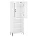 vidaXL Skříň highboard lesklá bílá 69,5 x 34 x 180 cm kompozitní dřevo