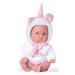 Antonio Juan 85105-1 Jednorožec bílý - realistická panenka miminko s celovinylovým tělem