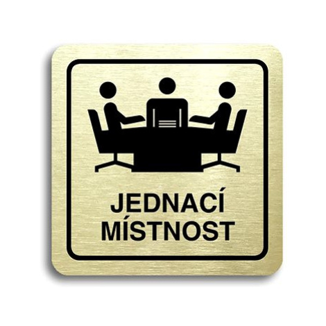 Accept Piktogram "jednací místnost" (80 × 80 mm) (zlatá tabulka - černý tisk)