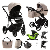 ADAMEX - Kočárek kombinovaný Mobi New Lux Beige + KIDDY Evoluna i-size 2 + základna