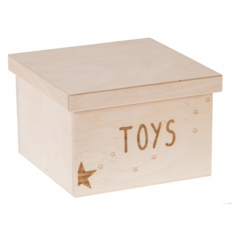 FK Dřevěný box na hračky - Toys gravír 20x20x15 cm, Přírodní