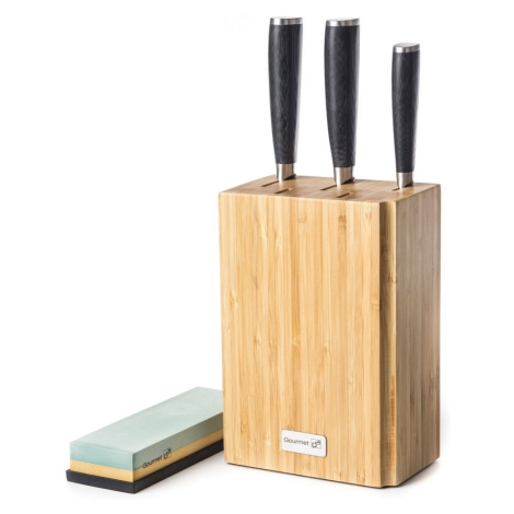 Sada nožů G21 Damascus Premium v bambusovém bloku, Box, 3 ks + brusný kámen