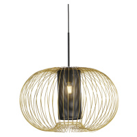 Designová závěsná lampa zlatá s černou 60 cm - Marnie