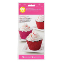 Wilton Cupcake Wrappers - červený a růžový třpyt - 24ks