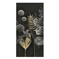 Obraz s rámem Zlaté květy 62,5x122,5 cm