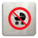 Accept Piktogram "zákaz vstupu s kočárkem" (80 × 80 mm) (stříbrná tabulka - barevný tisk bez rám