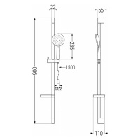 MEXEN/S Ds67 posuvný sprchový set, černá 785674583-70