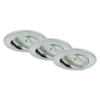 BRILONER 3ks sada LED vestavné svítidlo, pr. 8,2 cm, 6,5 W, hliník BRI 7296-039