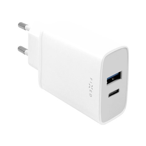 FIXED Travel s USB-C a USB výstupem podpora PD 30W bílá