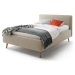 Šedohnědá čalouněná dvoulůžková postel s úložným prostorem s roštem 140x200 cm Mattis – Meise Mö