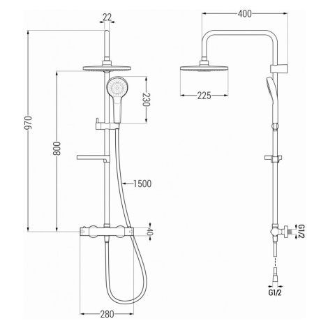 MEXEN/S KX05 Sprchový sloup s termostatickou baterií bílé 771500591-20