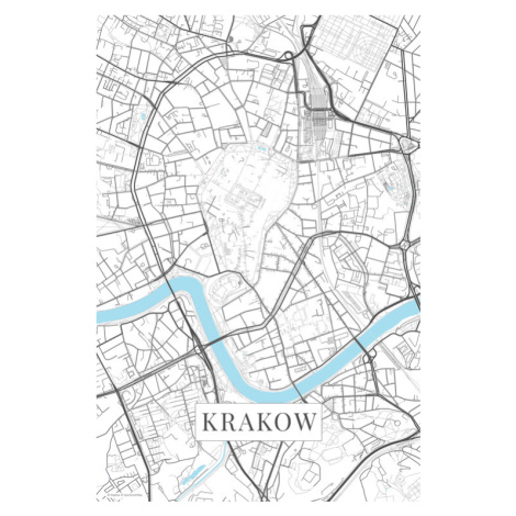 Mapa Krakov white, 26.7 × 40 cm