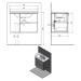 SAPHO PULSE umyvadlová skříňka 75x52x45 cm, pravá, bílá/antracit PU076-3034