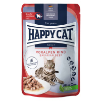 Výhodné balení Happy Cat Pouch Meat in Sauce 48 x 85 g - hovězí