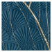 Designový přehoz LOTOS modrý se zlatým motivem
