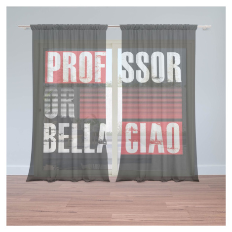 Sablio Záclony La Casa de Papel Professor or Bella Ciao motiv 3: 2ks 150x250cm