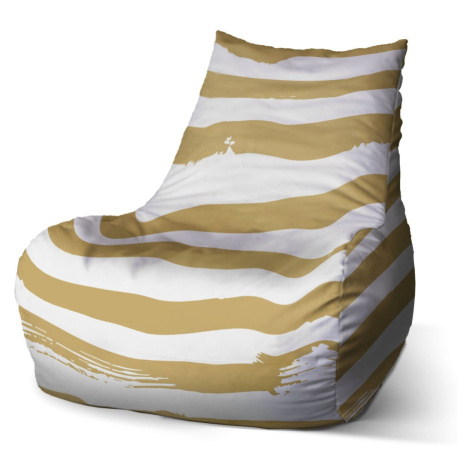 Sedací vak Bean Zlaté pruhy - 60 x 70 x 70 cm