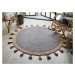 Flair Rugs koberce Kusový koberec Lunara Grey kruh – na ven i na doma - 150x150 (průměr) kruh cm