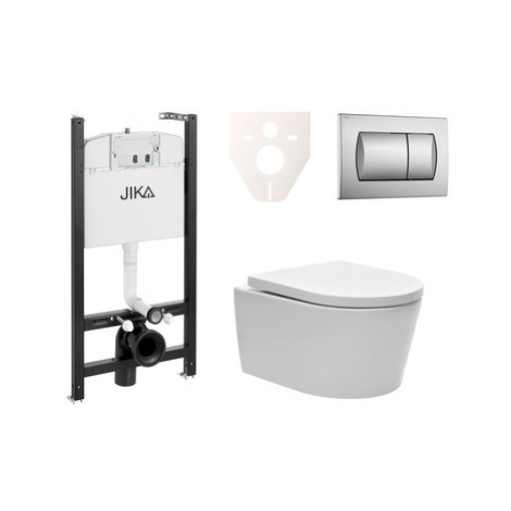 Cenově zvýhodněný závěsný WC set Jika do lehkých stěn / předstěnová montáž+ WC SAT Brevis SIKOJS