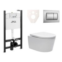 Cenově zvýhodněný závěsný WC set Jika do lehkých stěn / předstěnová montáž+ WC SAT Brevis SIKOJS